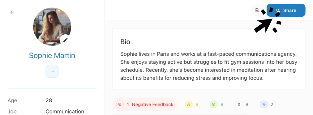 Fonctionnalités de partage et collaboration Bibliona pour les équipes UX
